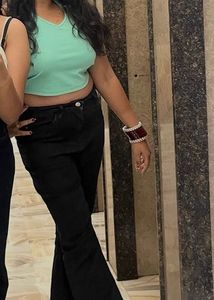 Green Halter Neck Crop Top