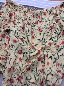 Yellow Floral Off-Shoulder Top
