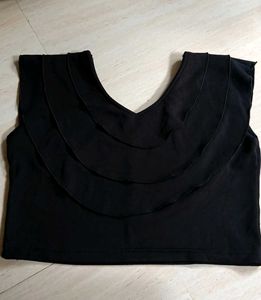 Stylish Black Ruffled Blouse