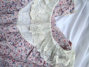 Vintage Floral Lace Collar Dress