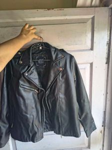 Black Faux Leather Biker Jacket