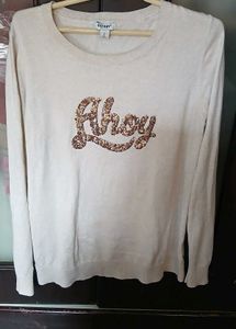 Old Navy 'Ahoy' Sequin Sweater - L Size