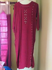 Women Maroon Kurti