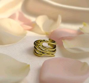 Stylish Gold-Tone Wrap Ring