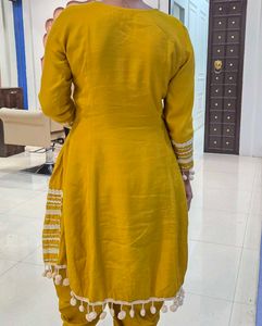 Elegant Yellow Kurta Set with Dhoti Pants