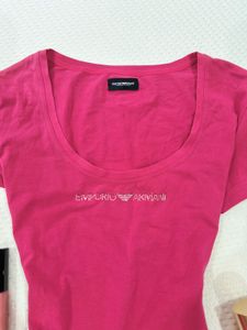 Emporio Armani Embellished Pink Top