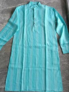 Men's Teal Striped Kurta
