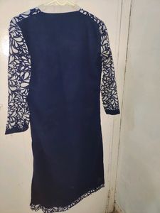 Printed Navy Blue Kurti
