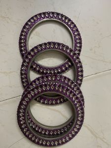 Sparkling Purple Bangles Set