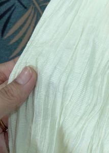 Cream Textured Ruffle Blouse