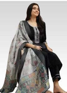 Elegant Black Kurta Set with Dupatta