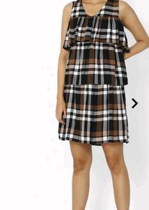 Checked Tiered Dress