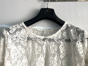 White Lace Round Neck Casual Top