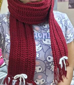 Mikasa Red Crochet Scarf