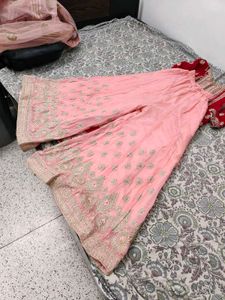 Exquisite Red &amp; Pink Bridal sarara Set