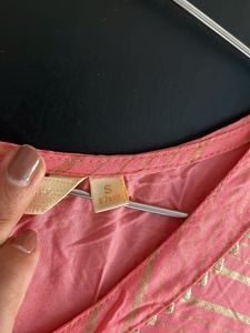 Peach Cotton Blend Kurta