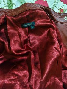 Women's Colourblock Leather Biker Jacket