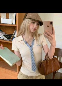 Preppy Plaid Collar Polo Shirt