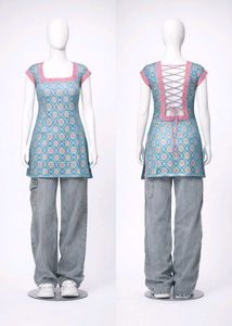 Stunning Teal Brocade kurta