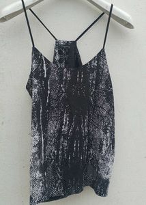 solid black leopard print top.