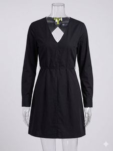 Chic Black V-Neck Dress
