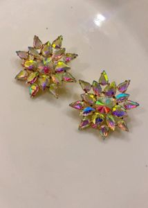 New Sparkling Starburst Crystal Earrings
