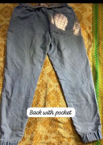 buy 1 get I free/Blue Denim jeans with side slit