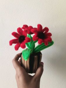 Handmade Pipe Cleaner Potted Flowers