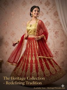 Elegant Red & Gold Embroidered Lehenga Choli