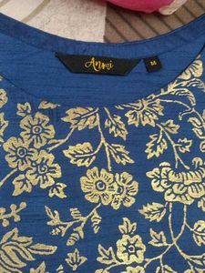 Beautiful Blue Kurta with Gold Print