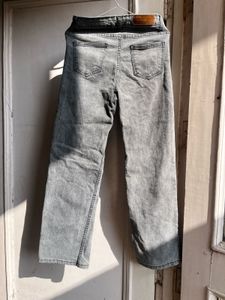 Gray Wide Leg Jeans