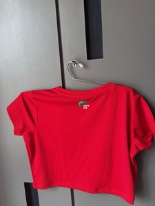 Red Cropped T-Shirt with Sassy Slogan