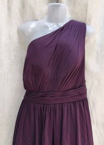 Elegant One-Shoulder Purple Gown