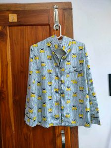 Cute Bear Striped Pajama Top