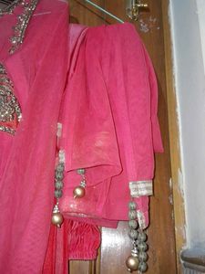 Stunning Pink Frock Choli with Embroidery