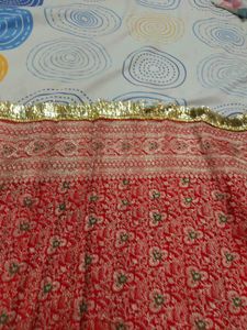 Bridal Red Silk Saree with Gold Border