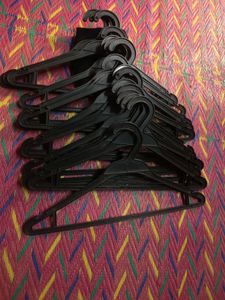 10 black Clothes Hangers
