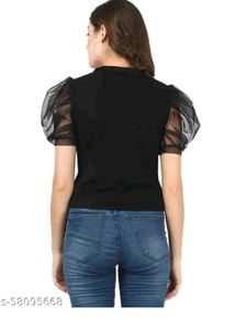 Chic Black Puff Sleeve Top