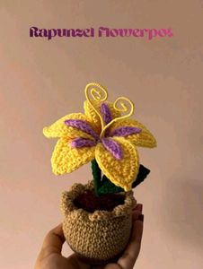 Rapunzel Flowerpot Crochet Decor