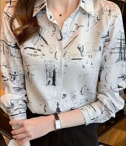 Chic Graphic Print Button-Down Shirt
