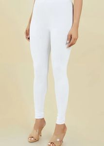 Soch White Solid Cotton Hosiery Churidar Legging