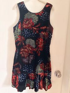 Black Floral Velvet Mini Dress