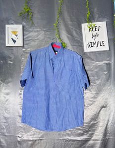 Classic Blue Gingham Short Sleeve Shirt