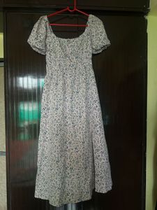 Floral Print Square Neck Dress