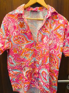 Vibrant Paisley Print Short Sleeve Shirt