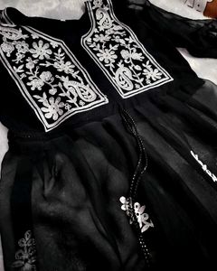 black embroidery Short kurti with teasle