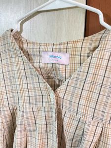 Cute Plaid Long Sleeve Top
