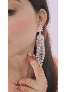 Stylish White Silver Jhumka/Jhumki ....