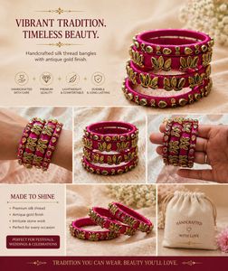 Handcrafted Silk Thread Bangles 4 bangle