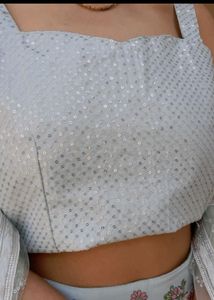 Light Blue Sequined Lehenga Set